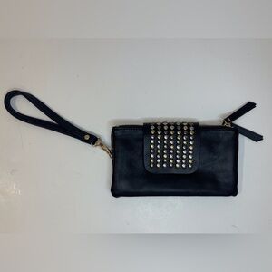 Olivia Miller Black Soft Wallet Wristlet 3 Studded Colors